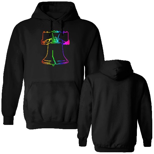 Rainbow Liberty Bell Double Sided Hoodies
