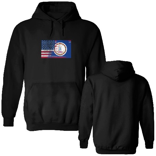 Virginia American Flag Fusion Double Sided Hoodies