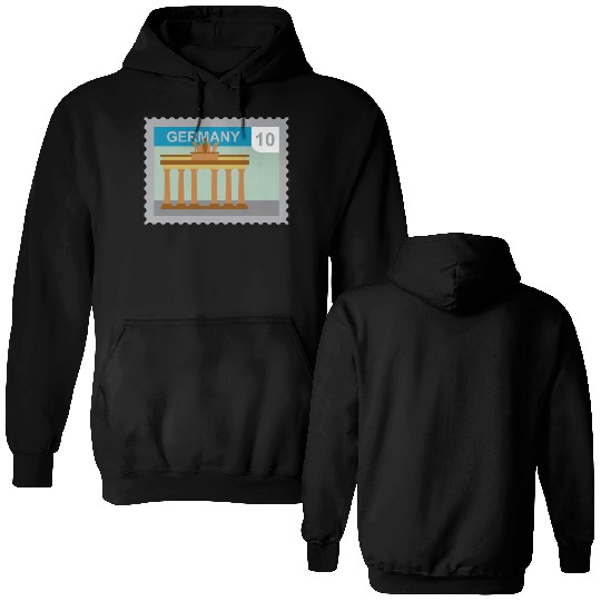 germany mail stamp Double Sided Hoodies