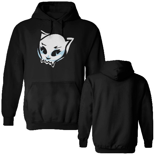 cat skull Double Sided Hoodies
