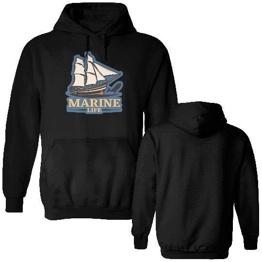 marine life logo Double Sided Hoodies