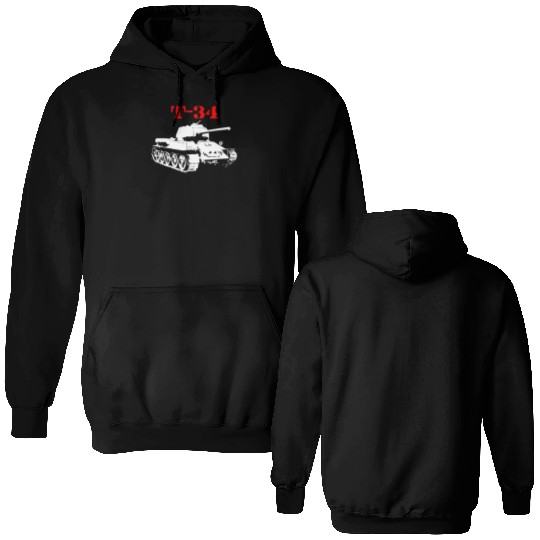 T 34 Soviet Russin World War II Tank Double Sided Hoodies