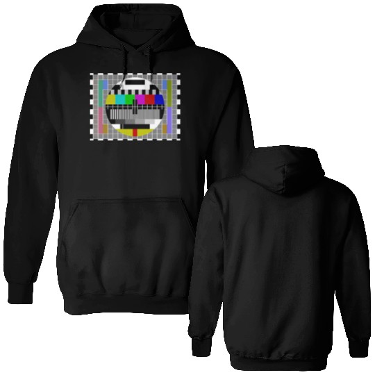 TV Video Test Pattern Screen Double Sided Hoodies