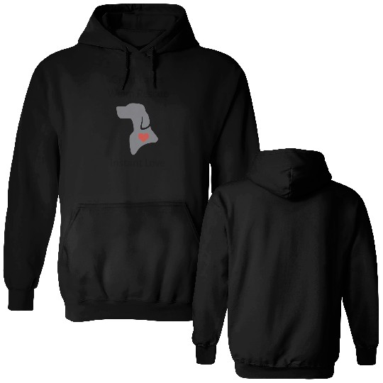 great lakes weim rescue instant love dog Double Sided Hoodies