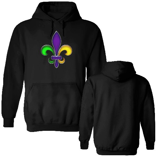 Fleur De Lis Mardi Gras Glossy Lily Double Sided Hoodies