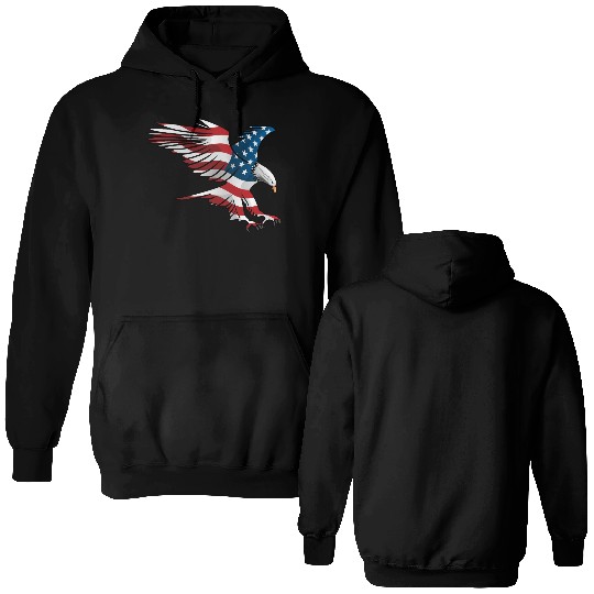 Patriotic American Eagle Double Sided Hoodies