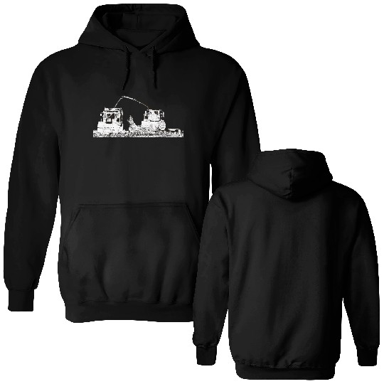 Corn chopper chopping corn maize farmer Double Sided Hoodies