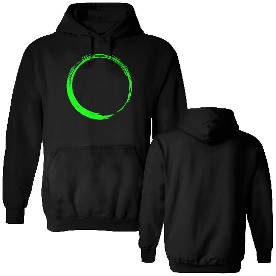 Circle Design Green Double Sided Hoodies