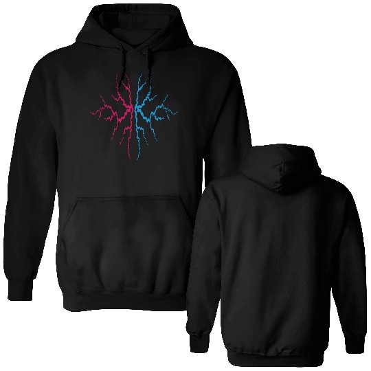 colorful tattoo lightning thunder weather storm st Double Sided Hoodies