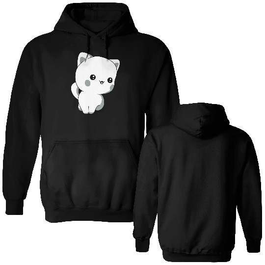 kitten chibi kawaii Double Sided Hoodies