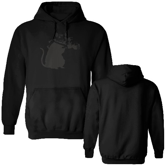 Rat with camera - Banksy Graffiti Double Sided Hoodies
