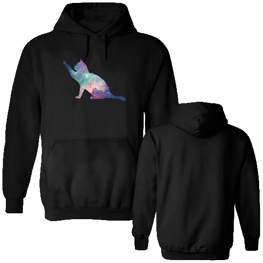 galaxy cat for cats lovers Double Sided Hoodies