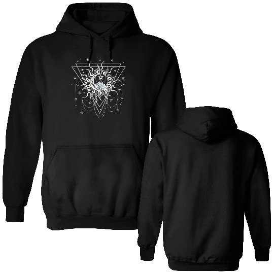 sun moon star Double Sided Hoodies