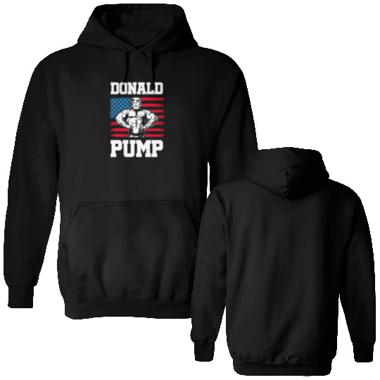 Donald Pump Trump Workout Patriotic Fitness Gym Fu Double Sided Hoodies