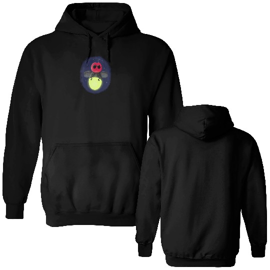 Cute lightning bug firefly cartoon illustration Double Sided Hoodies