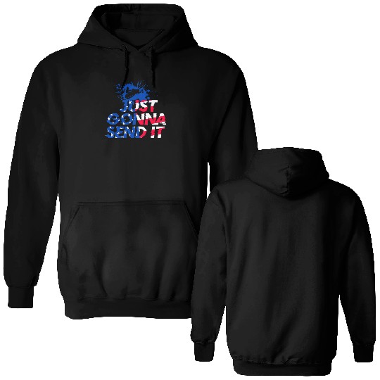 Snowmobile Silhouette Double Sided Hoodies Snow Machine Winter