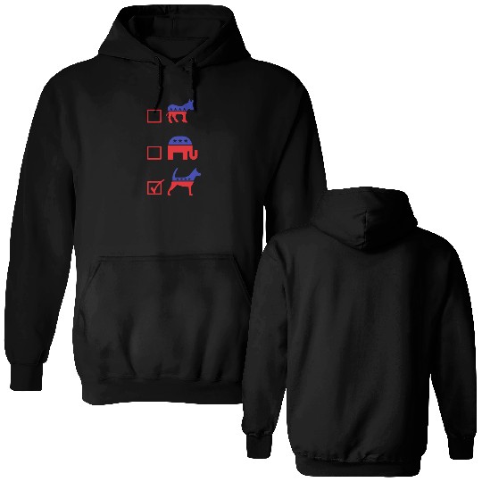 Republican Dog Voting Ballot Paper Democrat Double Sided Hoodies