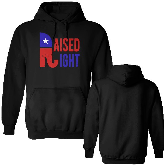 Raised Right Proud Republican Elephant Logo Usa Double Sided Hoodies