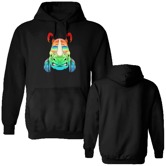 Rhino Rhinoceros Music DJ - Africa Collection Double Sided Hoodies