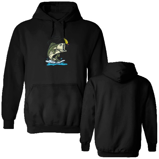 Animal Bass Fishing Double Sided Hoodies