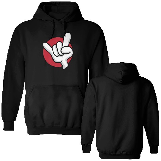 Rock On Heavy Metal Hard Rock Hand Sign Cartoon Double Sided Hoodies