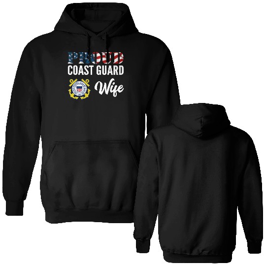 Proud Coast Guard Wife Double Sided Hoodies