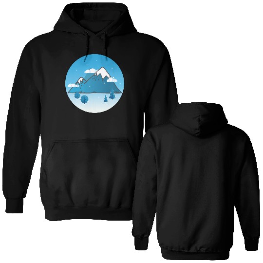 Snowy Blue Aesthetic Double Sided Hoodies
