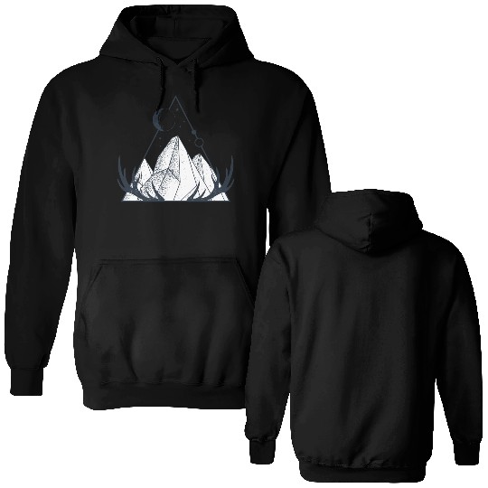 Mountain nature summer hiking alps outdoor trees Double Sided Hoodies