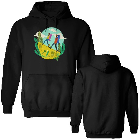 Black People Hiking Double Sided Hoodies