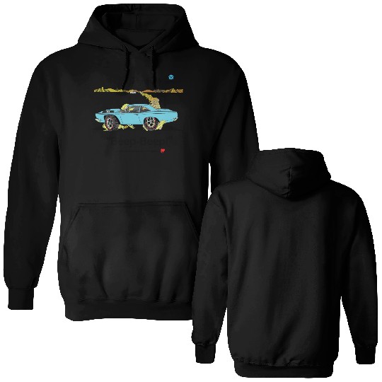 1968 Plymouth Road Runner Salt Flats Light Blue Double Sided Hoodies