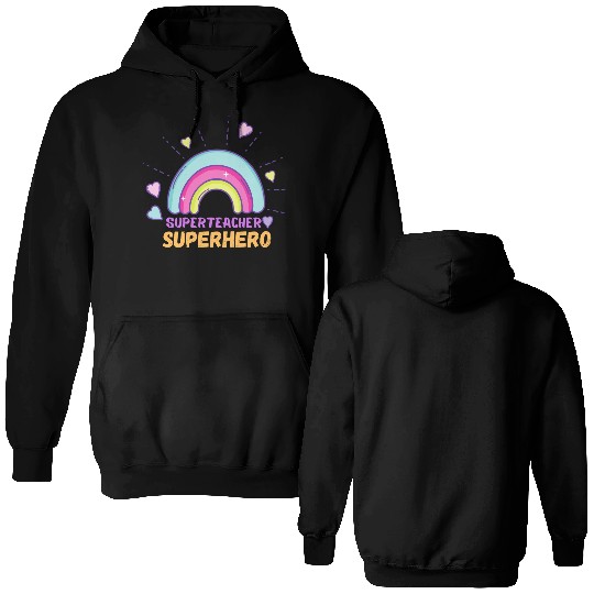 Superteacher Superhero Funny Teacher Double Sided Hoodies