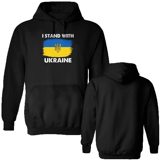 I Stand with Ukraine Ukraine Flag Double Sided Hoodies