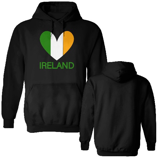 ireland heart Double Sided Hoodies