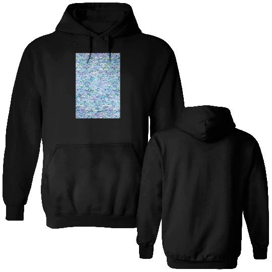 Marble Mosaic in Sapphire and Emerald Double Sided Hoodies