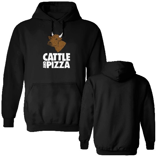 Cattle And Pizza Double Sided Hoodies