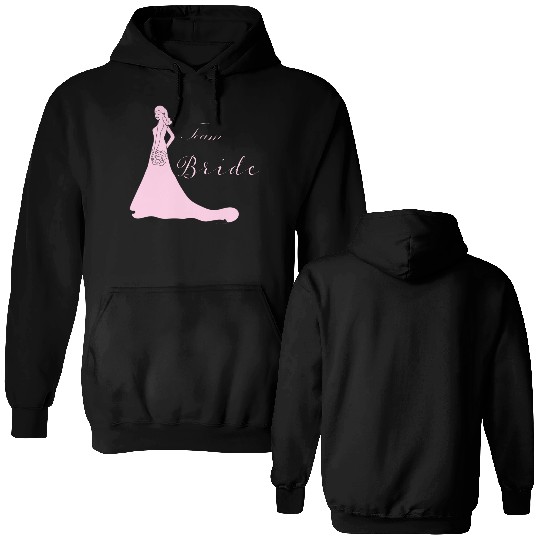 team bride pink silhouette bachelorette party Double Sided Hoodies