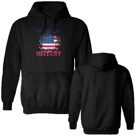Die For This Hellcat- Vintage US Flag Double Sided Hoodies