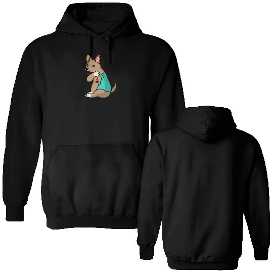 I Love Mom Tattoo Chihuahua Double Sided Hoodies