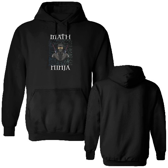 MATH NINJA Mathematics Geek Funny Nerd Humor Pun Double Sided Hoodies