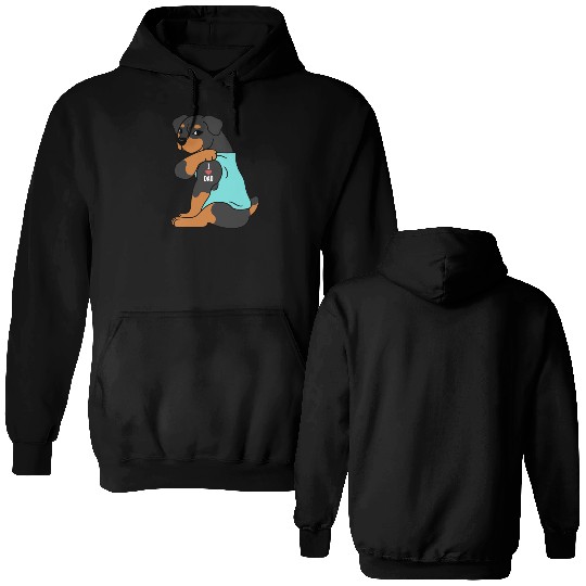 I Love Dad Rottweiler Double Sided Hoodies