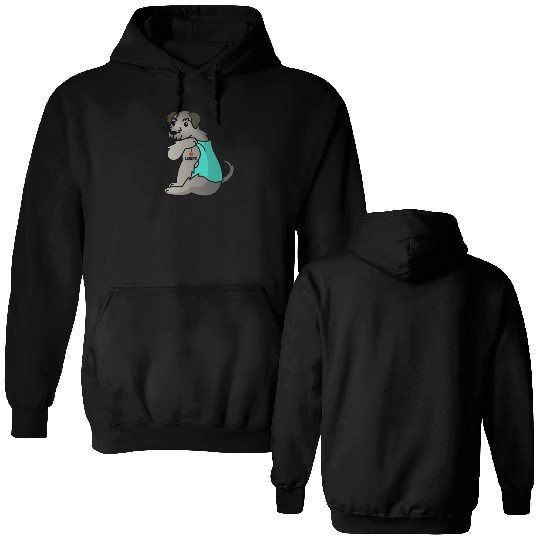 Irish Wolfhound I Love Grandma Double Sided Hoodies