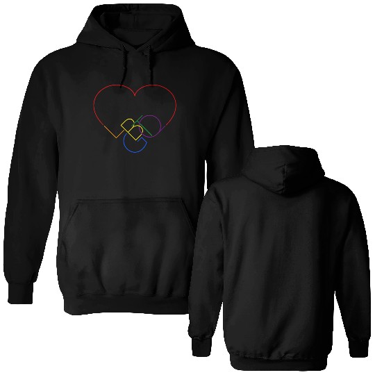 LGBT pride rainbow heart Double Sided Hoodies