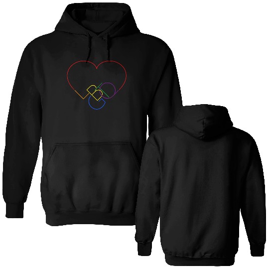 LGBT pride rainbow heart Double Sided Hoodies