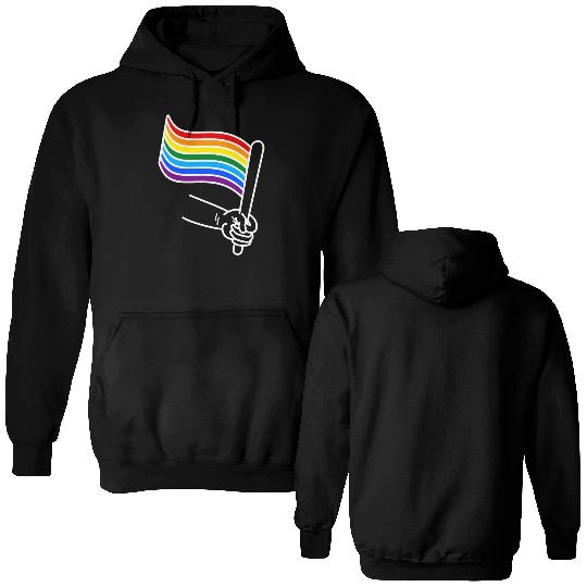LGBT pride rainbow heart Double Sided Hoodies