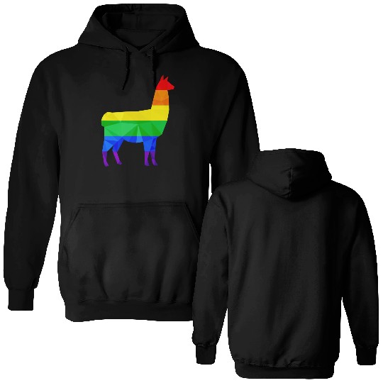 Colorful Llama LGBTQ Gay Pride Rainbow Flag Alpaca Double Sided Hoodies