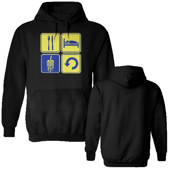 Repeat Boba Tea daily Double Sided Hoodies