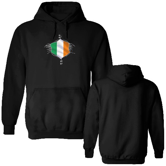 Ireland flag proud irish Double Sided Hoodies