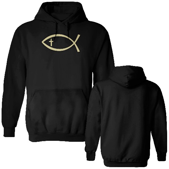 Fish / Christian Fish Double Sided Hoodies
