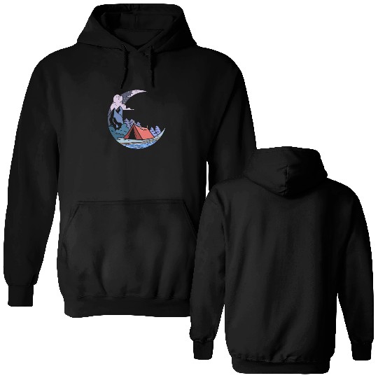 Camper Campsite Moon Camp Camping Double Sided Hoodies