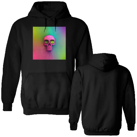 budsack neon neon mexican holiday skull day Double Sided Hoodies